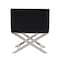 Manhattan Comfort Hollywood Lounge Accent Chair in Black and Polished Chrome, PK2 2-AC050-BK - alternate 5